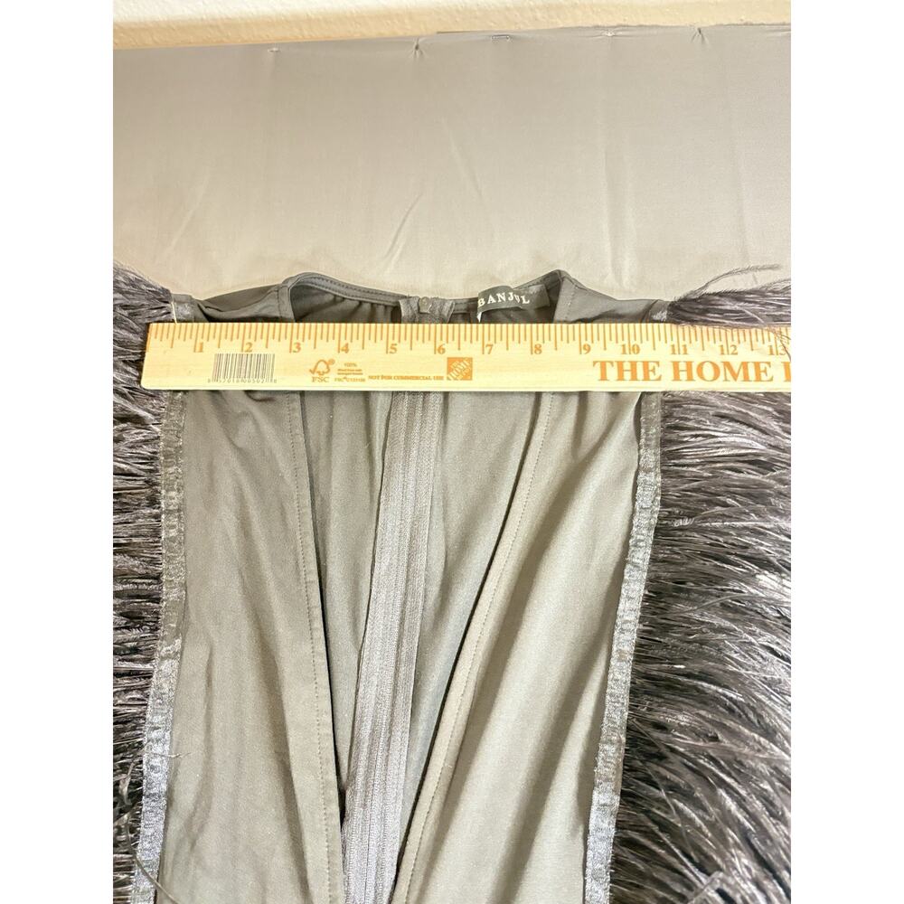 Banjul Feather Sequin Mini Dress Women’s Small Gold Black Cocktail Party Glam - Picture 5 of 6